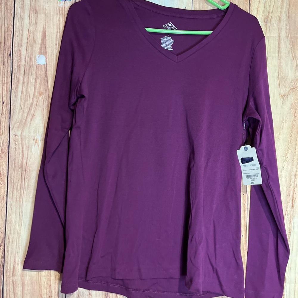 St. John’s Bay size large long sleeve purple NWT